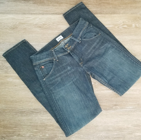 Hudon Colin Denim Dark Wash Blue Jeans Flap Pockets Straight Leg Skinny sz 29 - Picture 14 of 14
